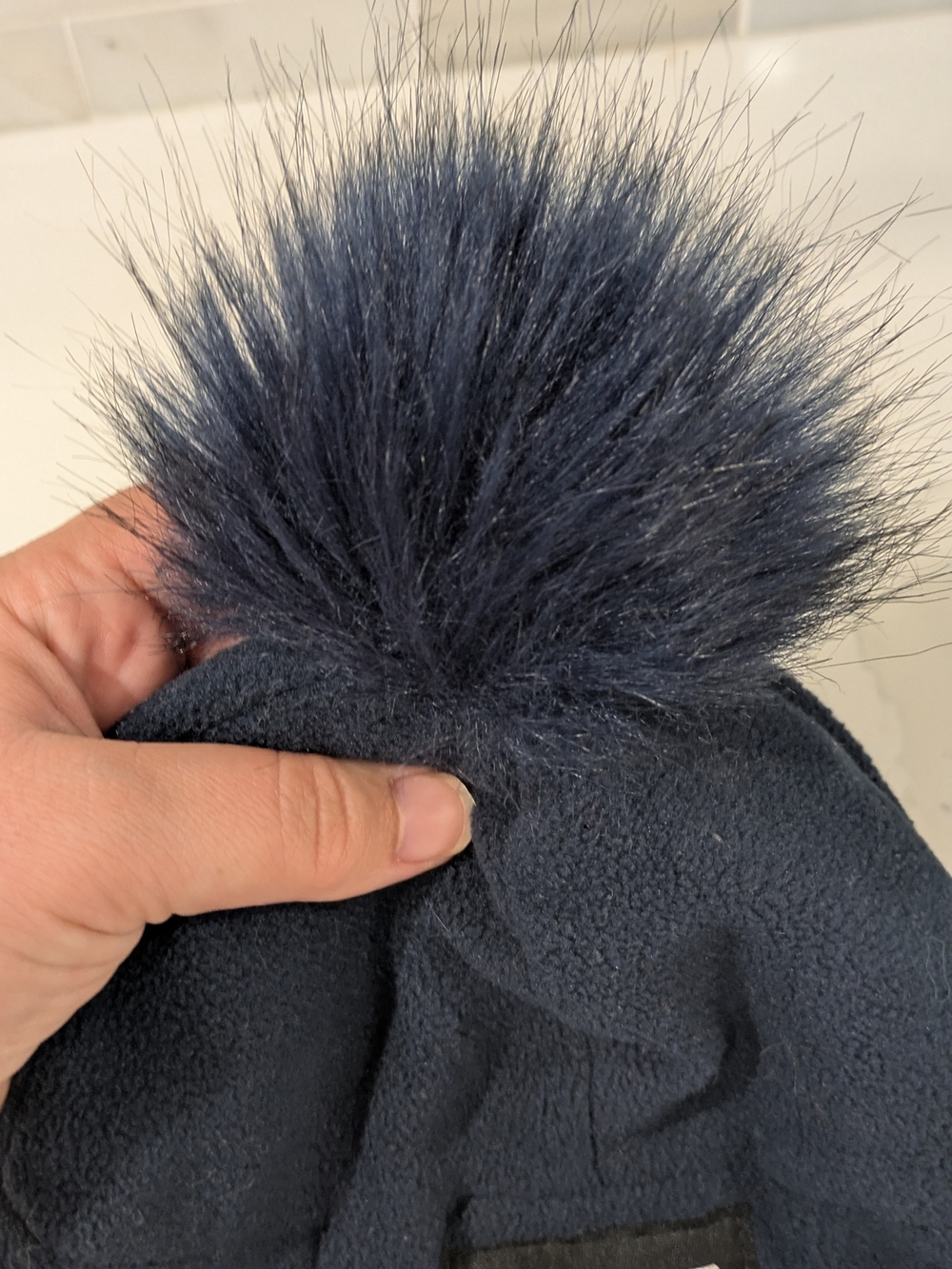 Stonz Kids Navy Fleece Pom Pom Hat - Picture 2 of 5